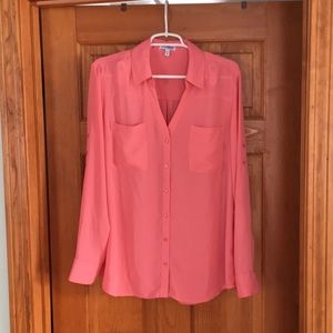 Express Coral Colored Portofino Shirt
